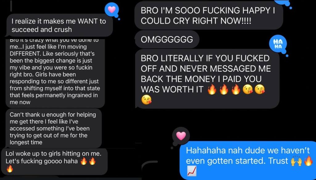 Customer DMs praising the product