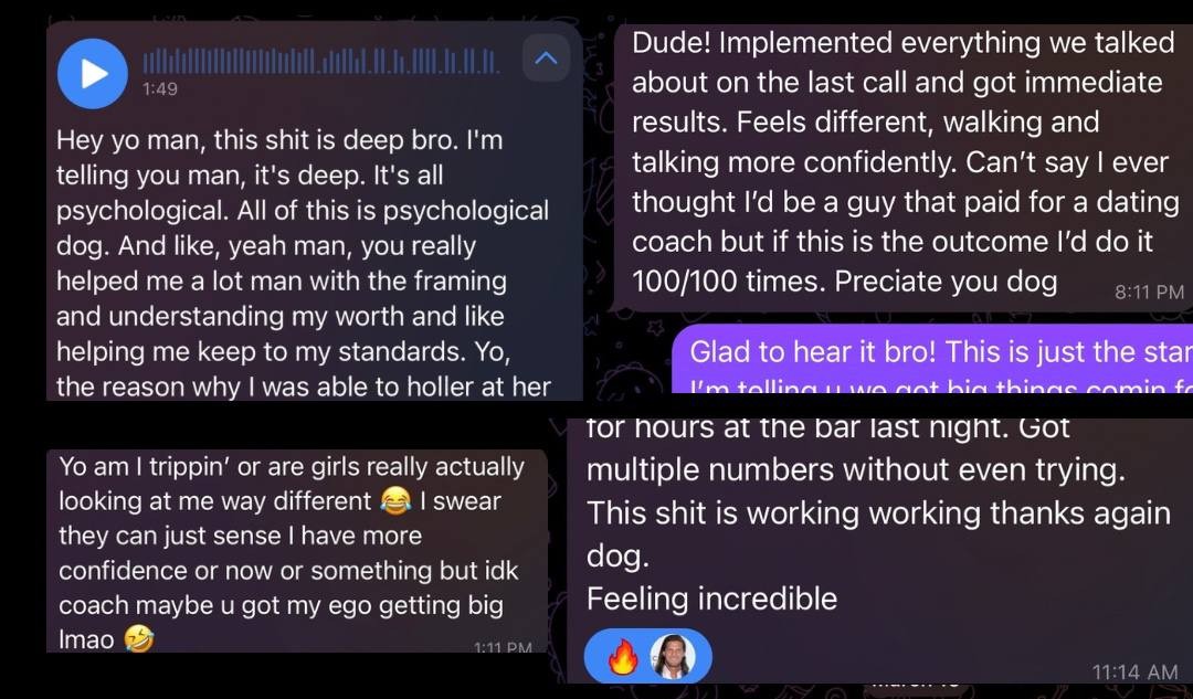 Customer DMs praising the product